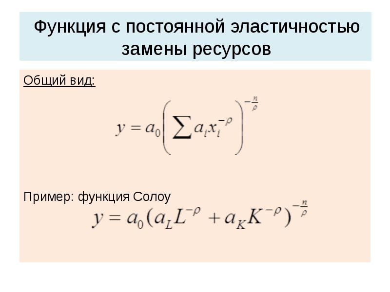 Эластичностью какой. Функция с постоянной эластичностью замещения. Производственная функция ces.