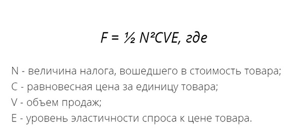 Потеря эффективности от налогов