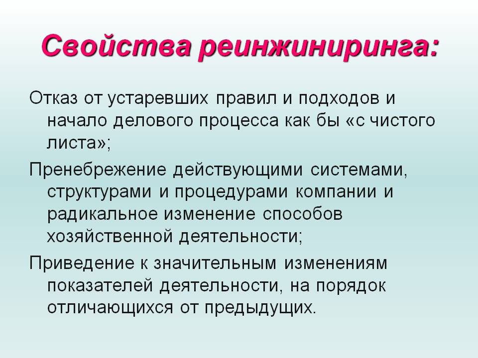 Реинжиниринг бизнеса